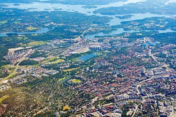 Drönarbild över Sundbyberg